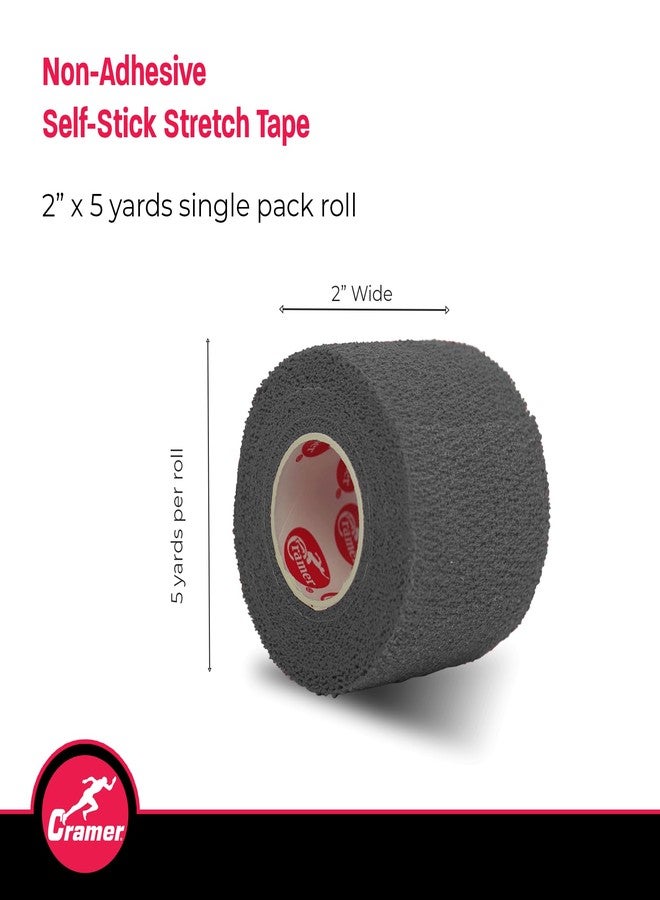 Cramer Eco-Flex Self-Stick Stretch Tape, Grey, 2" x 5 yd, Cohesive Athletic Bandage Wrap, Athletic Trainer Flexible Sports Tape, Easy Tear Vet Wrap for Pets, Self Adhesive Bandage Roll, 5 Yards - Image 2